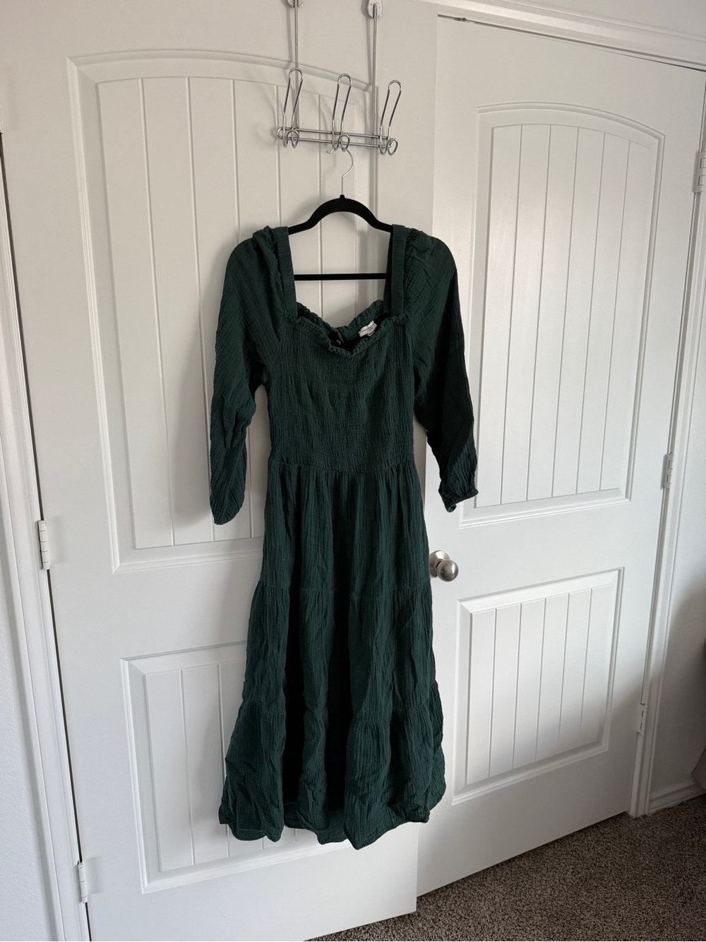 beachlunchlounge Deep Green Textured Off-the-Shoulder Sweater